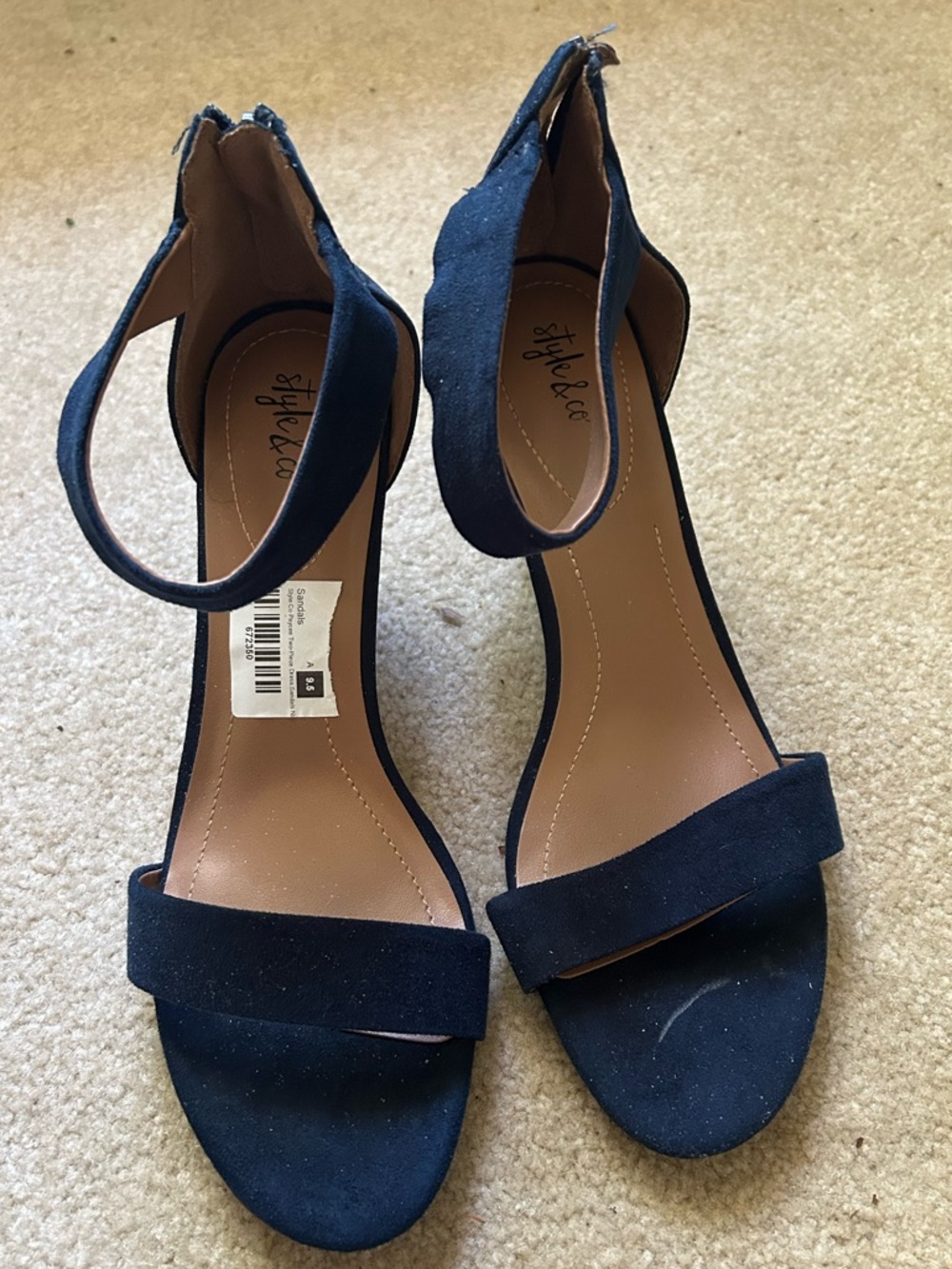 Brand New Style & Co. Navy Suede Heels